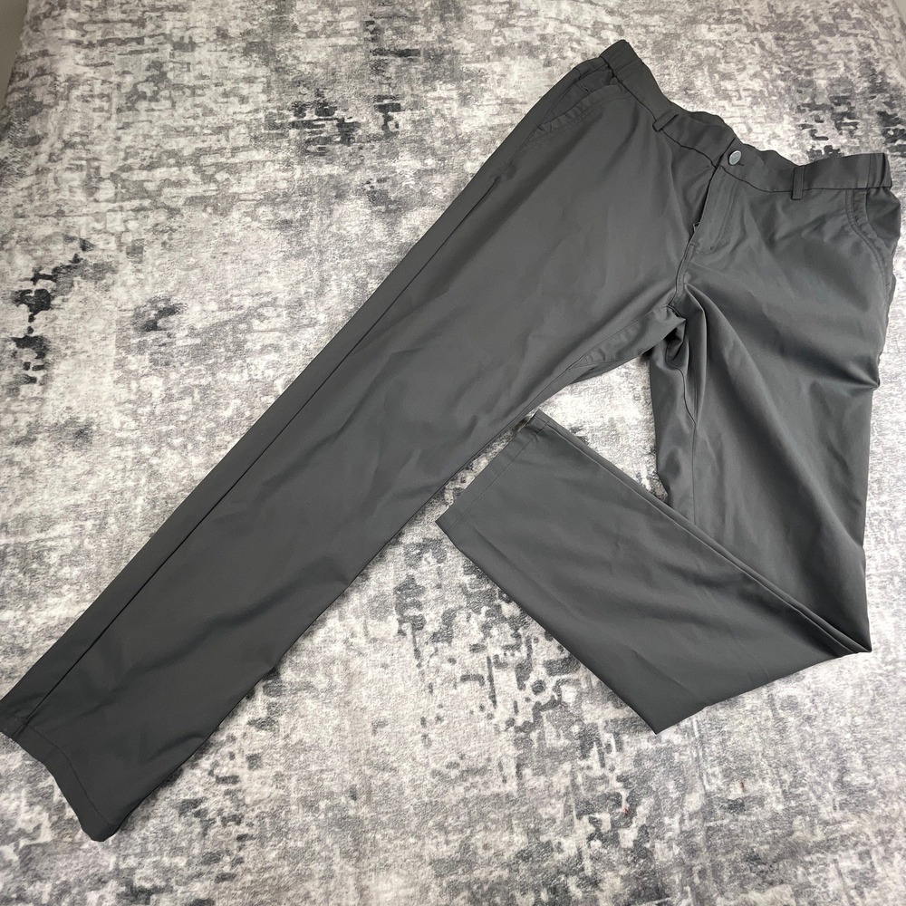 Jack Archer Mens 34x32 Pants Solid Charcoal Modern Business Casual Trousers